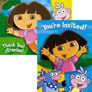 Dora the Explorer Invitations and Thank You Notes 16pc