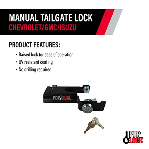 Pop & Lock PL1600 Black Manual Tailgate Lock for Chevy/GMC/Isuzu