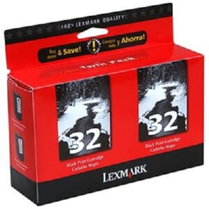 lexmark 18c0533 32 p15 p4330 p6250 p6350 x3330 x5250 x7170 x7300 ink cartridges (black, 2-pack) in retail packaging