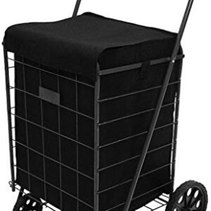 PrimeTrendz Shopping Cart Liner 18" X 15" X 24" | BLACK | Square Bottom Fits Snugly Into a Standard Shopping Cart | (This listing is for the Liner Only, Shopping Cart not included)