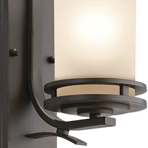 Kichler Hendrik 12" 1 Light Wall Sconce with Light Umber Etched Glass Olde Bronze®