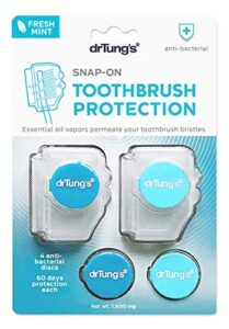dr. tung’s snap-on toothbrush sanitizer 2 count – assorted colors