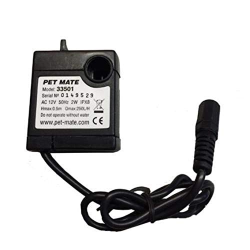 Petmate Fresh Flow Deluxe Replacement Pump 120V - Easy Install - AC Adapter and Cord Included (29027)