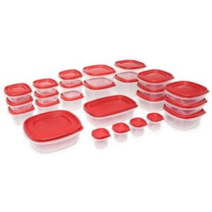 rubbermaid easy find lids food storage-containers, racer red, 50 piece set
