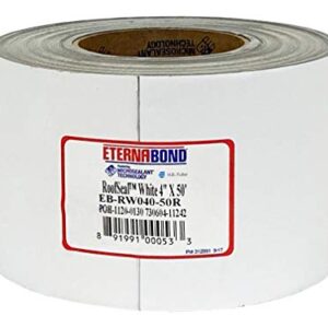 EternaBond RoofSeal White 4" x50' MicroSealant UV Stable Roof Seam Repair Tape | 35 mil Total Thickness | EB-RW040-50R - One-Step Durable, Waterproof and Airtight Repair