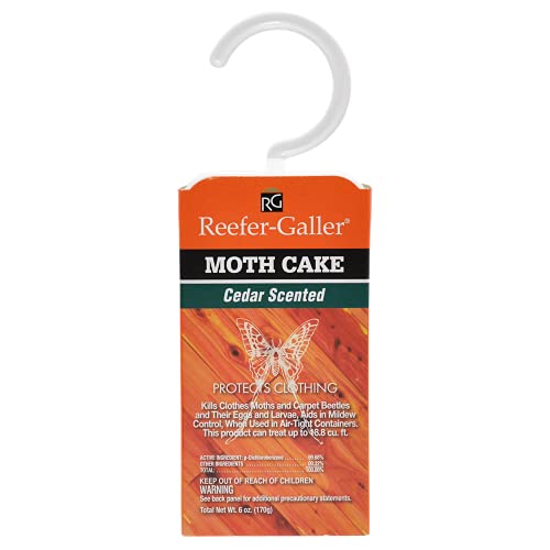 Reefer-Galler Cedar Moth Cake (1) Kills Clothes Moths, Carpet Beetles, and Eggs and Larvae