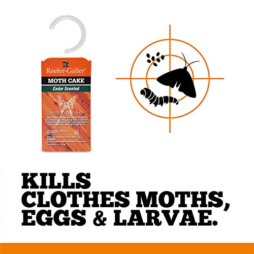 Reefer-Galler Cedar Moth Cake (1) Kills Clothes Moths, Carpet Beetles, and Eggs and Larvae