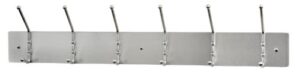 ex-cell kaiser 700 sa aluminum wall mounted rack with 6 double hook, 36″ length x 3-3/4″ width x 4″ height