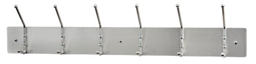 Ex-Cell Kaiser 700 SA Aluminum Wall Mounted Rack with 6 Double Hook, 36" Length x 3-3/4" Width x 4" Height