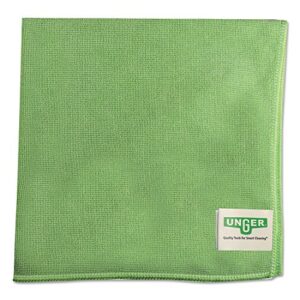 unger mf400 smartcolor microwipe heavy duty microfiber cloth, 16″ length x 15″ width, green (case of 10)