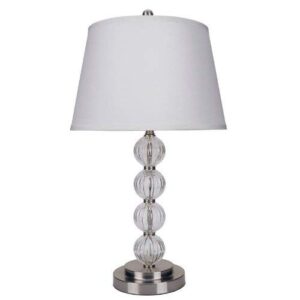 ORE International 62.5" Satin Nickel Glass Floor Lamp