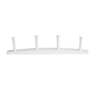 Spectrum Diversified Wall-Mounted 4 Peg Wood Hook, Hat Organizer & Coat Entryway or Closet Bathroom Storage Racks for Towels & Bath Robes, White