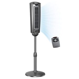 lasko 2535 52″ oscillating pedestal fan, 52 inch, silver gray
