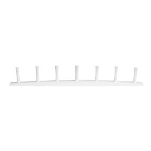 Spectrum Diversified Wall-Mounted 7 Peg Wood Hook, Hat Organizer & Coat Hanger for Entryway or Closet Bathroom Storage Racks for Towels & Bath Robes, White