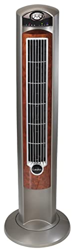 Lasko Wind Curve Portable Electric 42" Oscillating Tower Fan with Fresh Air Ionizer, Timer and Remote Control for Indoor, Bedroom and Home Office Use, Silverwood 2554