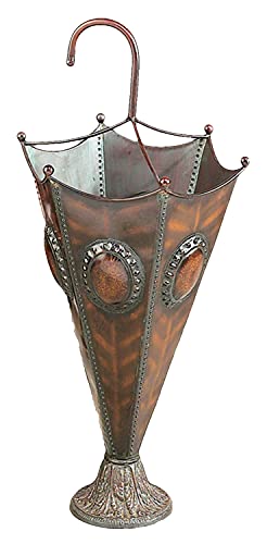 Deco 79 Metal Umbrella Stand, 13" x 13" x 28", Brown