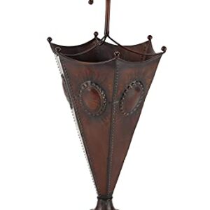 Deco 79 Metal Umbrella Stand, 13" x 13" x 28", Brown