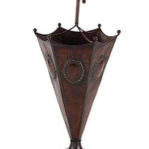 Deco 79 Metal Umbrella Stand, 13" x 13" x 28", Brown