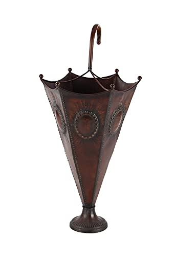 Deco 79 Metal Umbrella Stand, 13" x 13" x 28", Brown