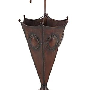 Deco 79 Metal Umbrella Stand, 13" x 13" x 28", Brown