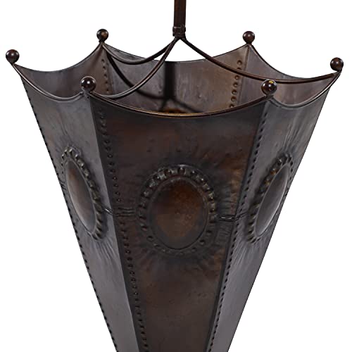 Deco 79 Metal Umbrella Stand, 13" x 13" x 28", Brown