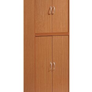 Hodedah 4 Door Kitchen Pantry with Four Shelves, Cherry