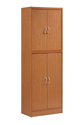 Hodedah 4 Door Kitchen Pantry with Four Shelves, Cherry