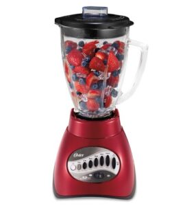 oster 6844 6-cup glass jar 12-speed blender, metallic red