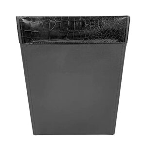 Dacasso Black Crocodile Embossed Leather Waste Basket