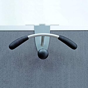 Alba - Partition and Over-the-Door Hook Hanger - Heavy-Duty Organizer for Coat, Towel, Bag, Robe - Metallic Gray and Black - PMMOUSPART