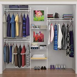 ClosetMaid 5 Ft. to 8 Ft. SuperSlide 6-Shelf Closet Organizer Kit, White, 5636