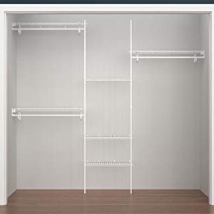 ClosetMaid 5 Ft. to 8 Ft. SuperSlide 6-Shelf Closet Organizer Kit, White, 5636