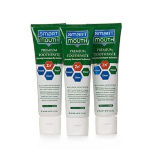 smartmouth premium zinc ion toothpaste, helps with cavity, enamel & plaque, mild mint, 6 oz, 3 pack