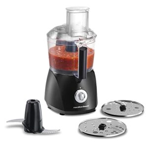 hamilton beach chefprep 10-cup food processor & vegetable chopper with 6 functions to chop, puree, shred, slice and crinkle cut, black (70670)