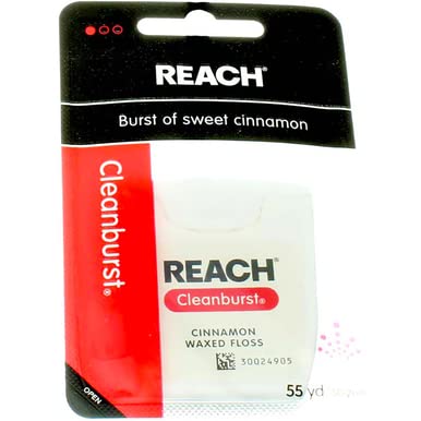 REACH Cleanburst Waxed Floss Cinnamon 55 Yards (Pack of 3)