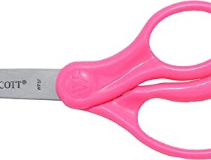 Westcott 13140 Right- and Left-Handed Scissors, Kids' Scissors, Ages 4-8, 5-Inch Blunt Tip, Assorted, 12 Pack