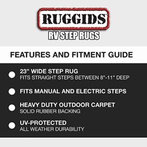 Prest-O-Fit 2-0420 Ruggids RV Step Rug Black Granite 23 In. Wide