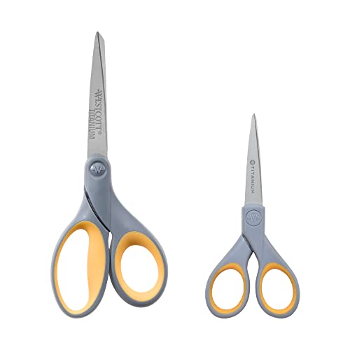 Westcott Titanium Bonded Scissors Set, 5" and 7", Pack of 2