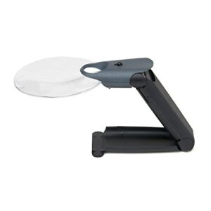 carson freehand 2.5x led lighted hand-held or hands-free magnifier with 5.5x spot lens (fh-25)