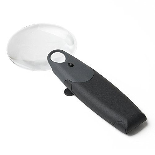 Carson FreeHand 2.5x LED Lighted Hand-Held or Hands-Free Magnifier with 5.5x Spot Lens (FH-25)