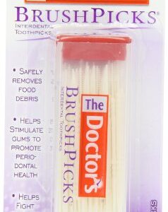 The Doctor's BrushPicks Interdental Toothpicks | Helps Fight Gingivitis | 120 Picks | Pack of 12