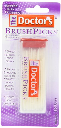 The Doctor's BrushPicks Interdental Toothpicks | Helps Fight Gingivitis | 120 Picks | Pack of 12