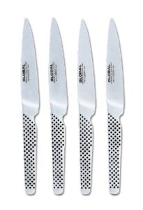 global gsf-4023-4 piece steak knife set, 4, silver