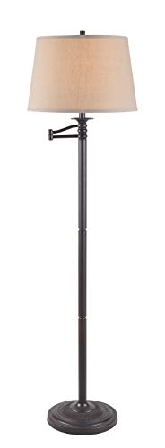 Kenroy Home 32215CBZ Riverside Swing Arm Floor Lamp with Copper Bronze Finish, Classic Style, 59" Height, 24" Width, 18.625" Depth