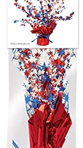 Beistle Metallic Plastic USA Patriotic Star Gleam ‘N Burst Centerpiece – American 4th Of July Decorations , Red White and Blue