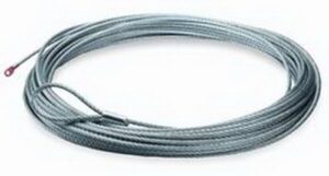 warn 38423 winch accessory: steel cable wire rope with loop end and terminal, 3/8″ diameter x 125′ length