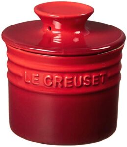 le creuset stoneware butter crock, 6 oz., cerise