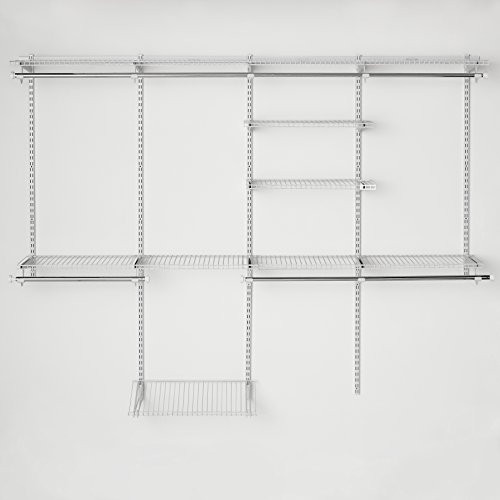 Rubbermaid Configurations Closet Shelves & Hanging Kit, 48-Inch, White, Custom Pantry Organizer and Storage/Clothes Rack