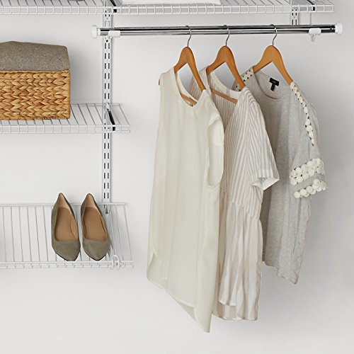 Rubbermaid Configurations Closet Shelves & Hanging Kit, 48-Inch, White, Custom Pantry Organizer and Storage/Clothes Rack