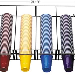 DISPENSE-RITE WR-CT-OVRHD Four Section Horizontal Overhead Wire Rack Cup Dispenser